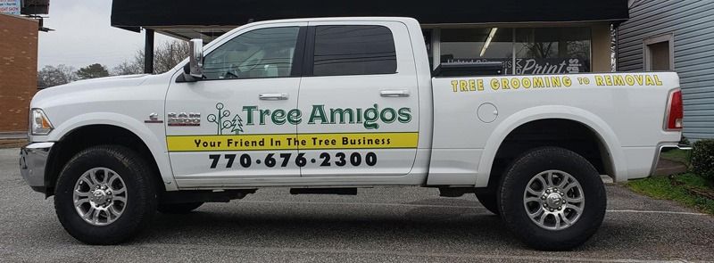 Truck decals for a tree company.