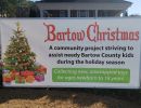 Outdoor Christmas banner.