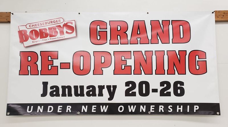 Grand opening sign.